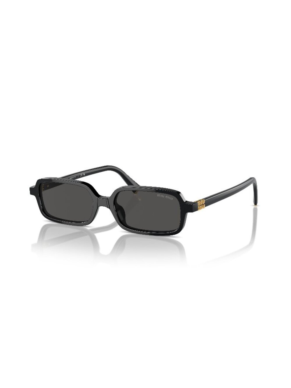 New Miu Miu Women's Sunglasses Black Square Grey Lens Acetate Frame MU 11ZS 51